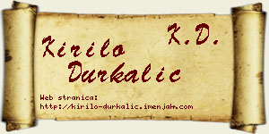 Kirilo Durkalić vizit kartica